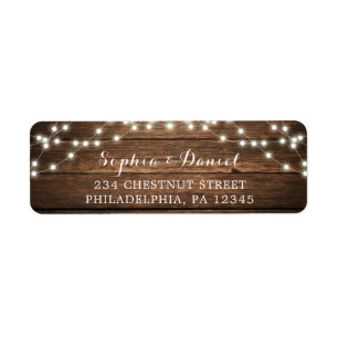 Return Address Label String Lights Rustic Country