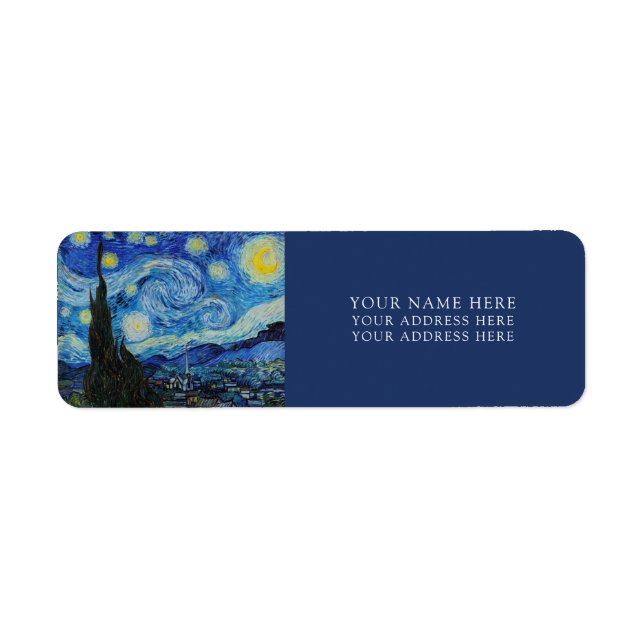 RETURN ADDRESS LABEL : VAN GOGH : "STARRY NIGHT"  (Front)