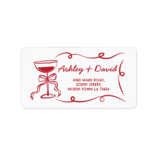 Return Address Label Wedding Bridal Shower Drawn