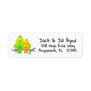 Return Address Label Whimsical Birds