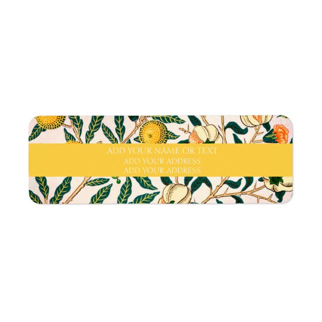 RETURN ADDRESS LABEL : WILLIAM MORRIS POMEGRANATE (Front)