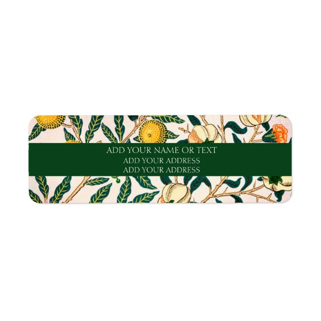 RETURN ADDRESS LABEL : WILLIAM MORRIS POMEGRANATE (Front)
