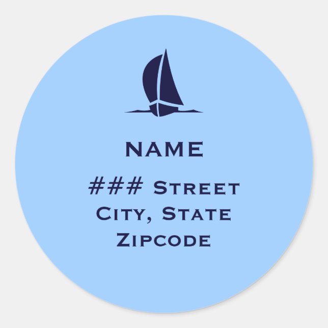 Return address label with boat (Front)