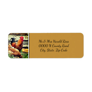 Return Address Label with Rooster Design