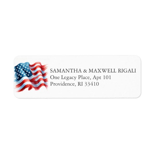 Return Address Labels American Flag (Front)
