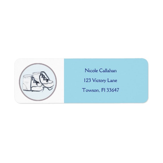 Return Address Labels Baby Shoes Boy (Front)