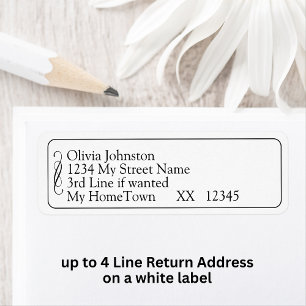 Return Address Labels, Black White Infinity Scroll