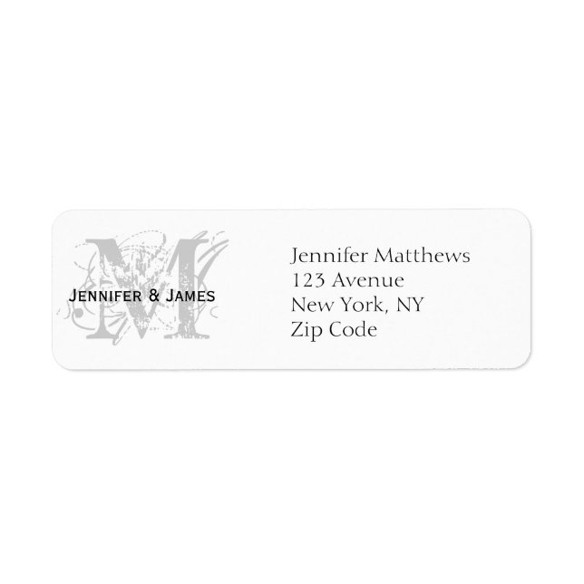 Return Address Labels Chic Monogram (Front)