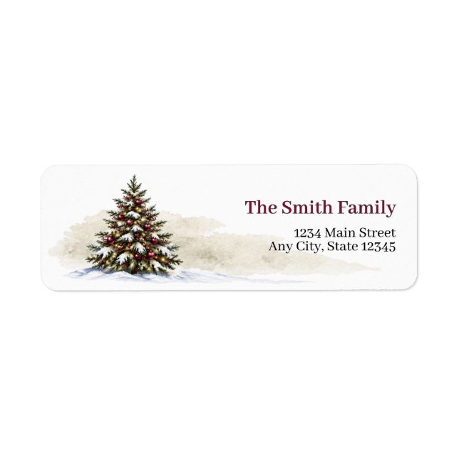 Return Address Labels Christmas Tree Personalized  (Front)