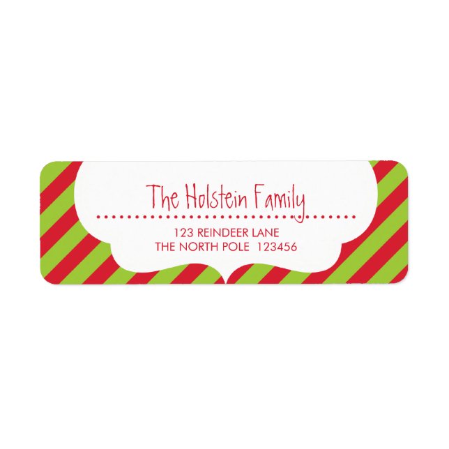 RETURN ADDRESS LABELS :: cupid's bow bright stripe (Front)