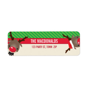 RETURN ADDRESS LABELS :: cute reindeer