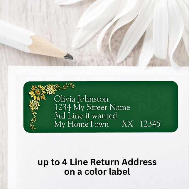 Return Address Labels, Emerald Green & Gold (Créateur téléchargé)