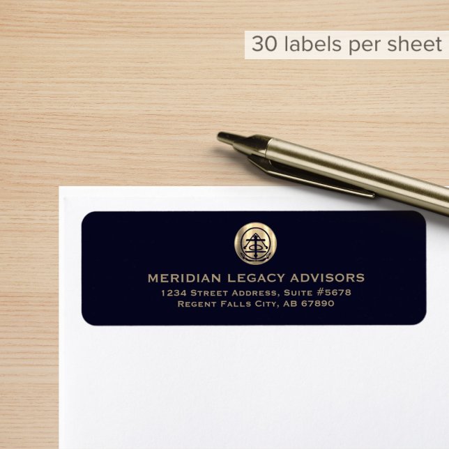 Return Address Labels for Business with Gold Logo (Creator Uploaded)