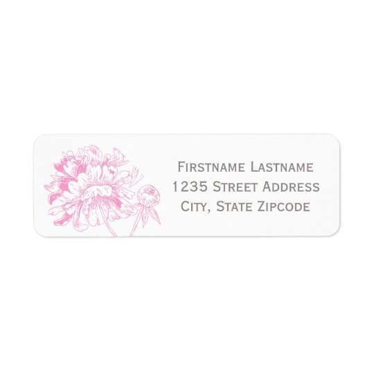 Return Address Labels | Fuchsia Peony Design
