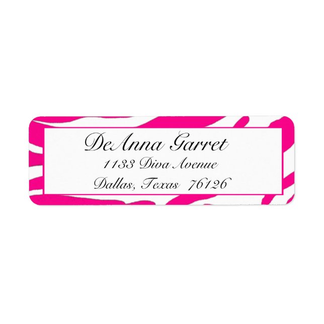 Return Address Labels Gone Wild (Pink Zebra) (Front)