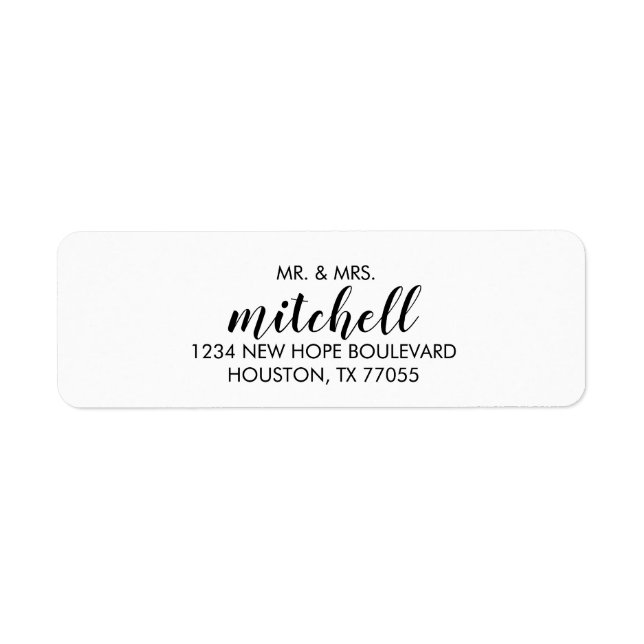 Return Address Labels | Mr. and Mrs. (Front)