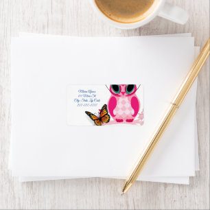Return Address Labels Owl Butterfly
