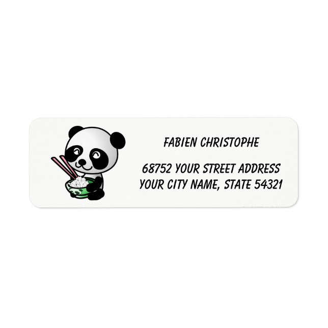 Return Address Labels. Panda. (Front)