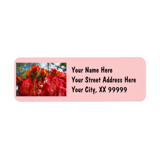 Return Address Labels Pink Red Rose Flowers custom (Front)