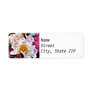 Return Address Labels - Pink & White Peonies.