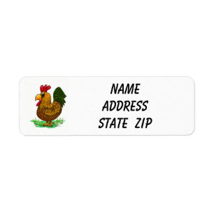 Return address labels stickers  Rooster, chicken,
