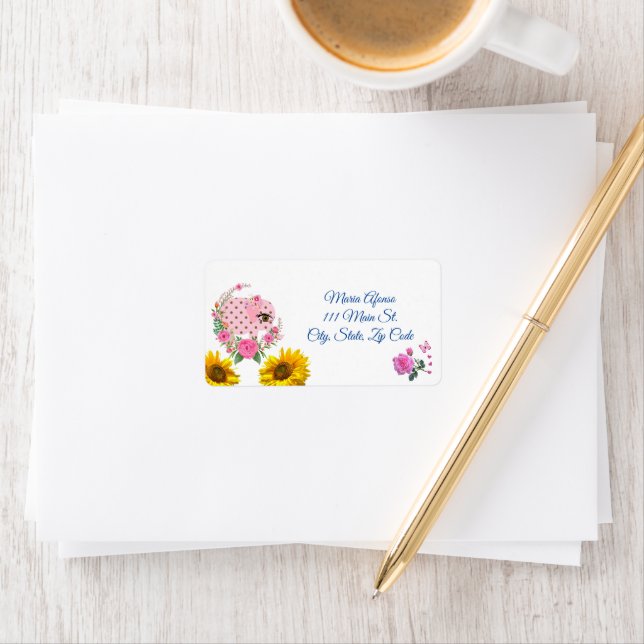 Return Address Labels Sunflower Elephant (Insitu)
