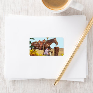 Return Address Labels Sunflower Horse