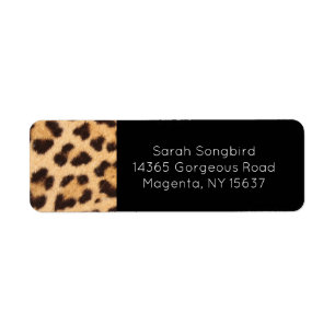 Return Address Labels Vintage Style Leopard Print