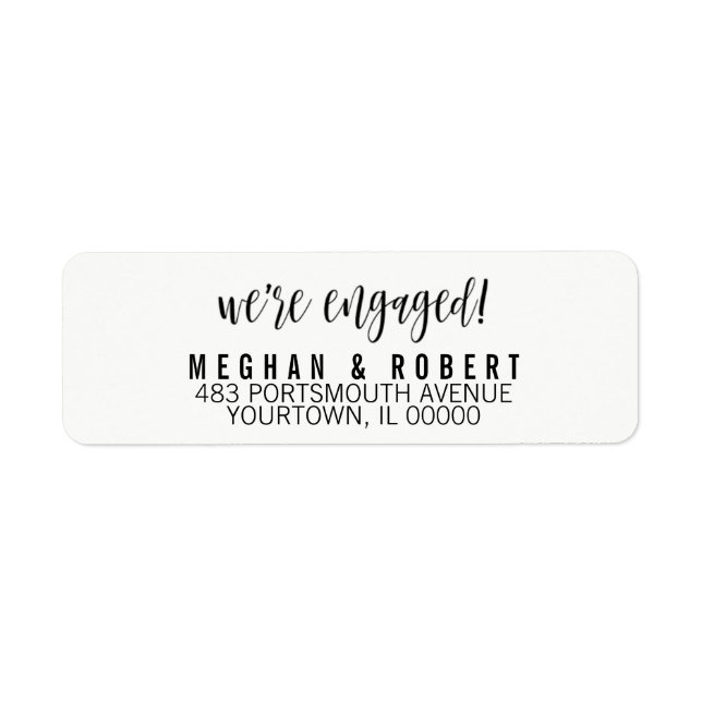 Return Address Labels We're Engaged Engagement (Front)