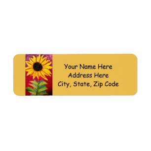 Return Address Labels with Bright Sunflower