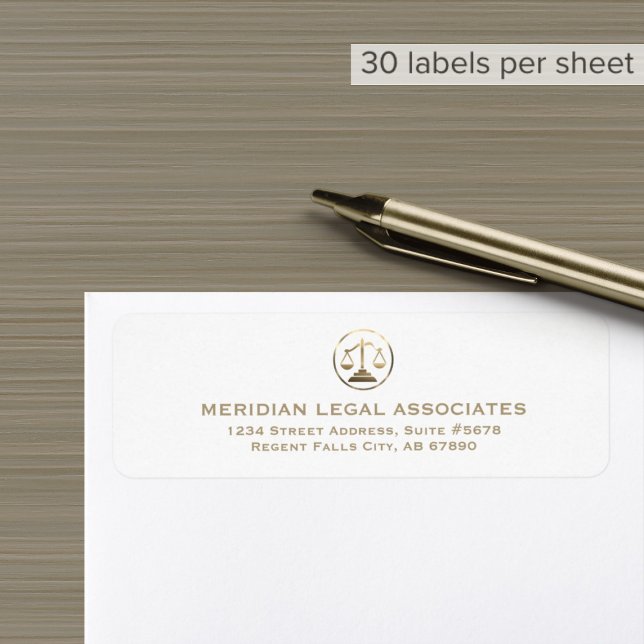  Return Address Labels with Gold Justice Scales (Creator Uploaded)