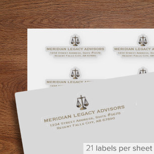 Return Address Labels with Justice Scale Logo