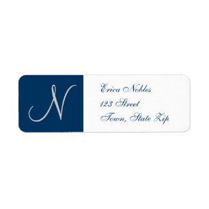 Return Address Labels with Monogram for Weddings
