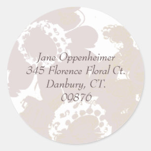 Return Address Lavender Colour Floral  Classic Round Sticker