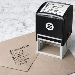 Return Address   Minimalist Modern Family Name Self-inking Stamp