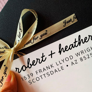 Return Address Minimalist Script Name Wedding Self-inking Stamp