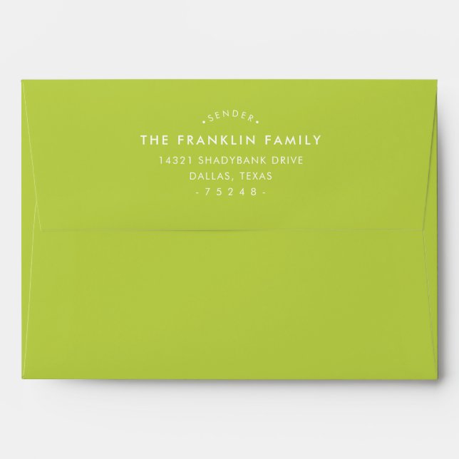 RETURN ADDRESS modern bold lime green royal blue Envelope (Back (Top Flap))