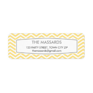 RETURN ADDRESS modern chevron pattern lemon yellow