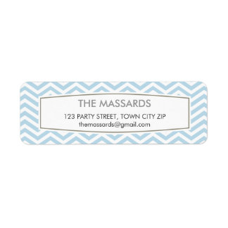 RETURN ADDRESS modern chevron pattern pastel blue