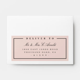 RETURN ADDRESS modern elegant blush pink black Envelope