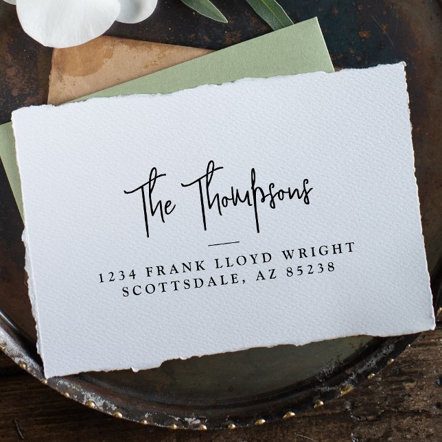 Return Address Modern Elegant Calligraphy Script Self-inking Stamp (Creator Uploaded)