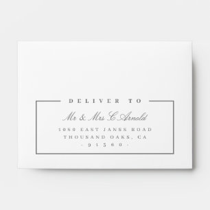 RETURN ADDRESS modern elegant grey rsvp Envelope