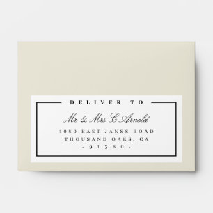 RETURN ADDRESS modern elegant ivory black Envelope