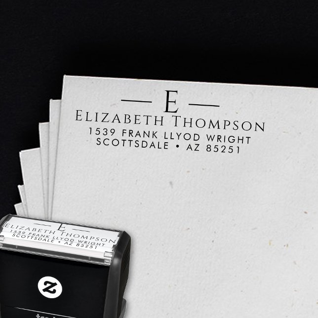 Return Address Modern Elegant Monogram Customized Self-inking Stamp (Creator Uploaded)