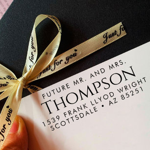 Return Address Modern Future Mr and Mrs Customized Self-inking Stamp