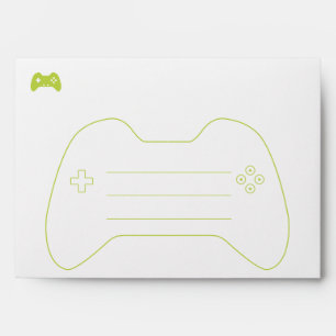 RETURN ADDRESS modern gaming controller navy lime Envelope