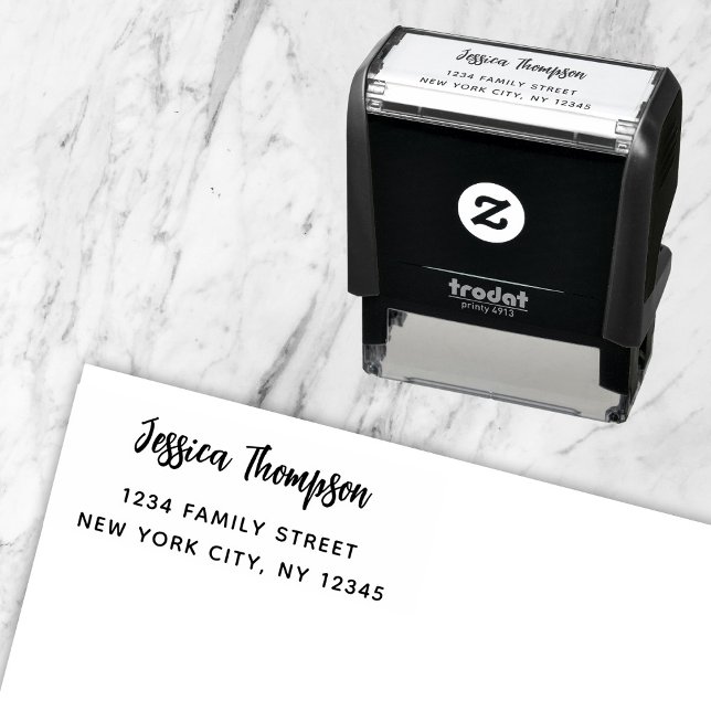 Return Address Modern Handwritten Script Self-inking Stamp (Creator Uploaded)