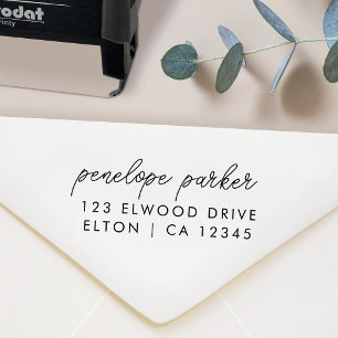 Return Address   Modern Minimal Elegant Script Self-inking Stamp