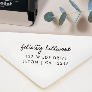 Return Address   Modern Minimal Simple Script Self-inking Stamp