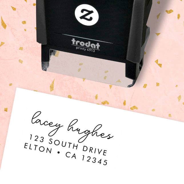 Return Address | Modern Minimal Stylish Script Self-inking Stamp (Creator Uploaded)